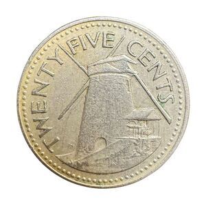 Barbados 25 Cents coin 1973 KM#13 Elizabeth II